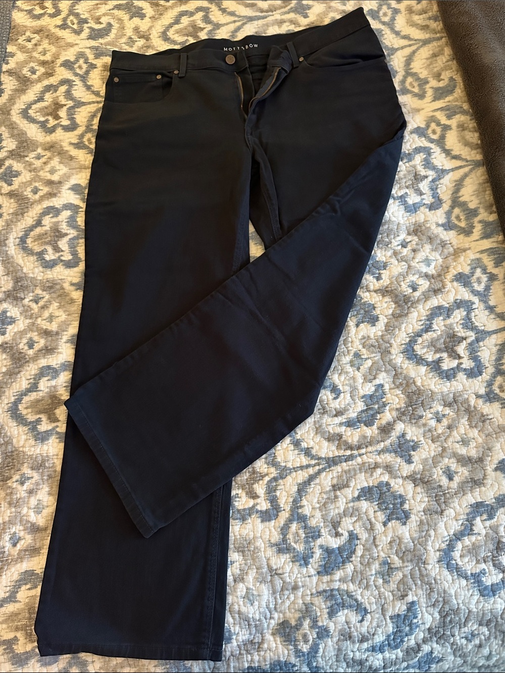 Mott & Bow Men's Straight Jeans - Navy Blue